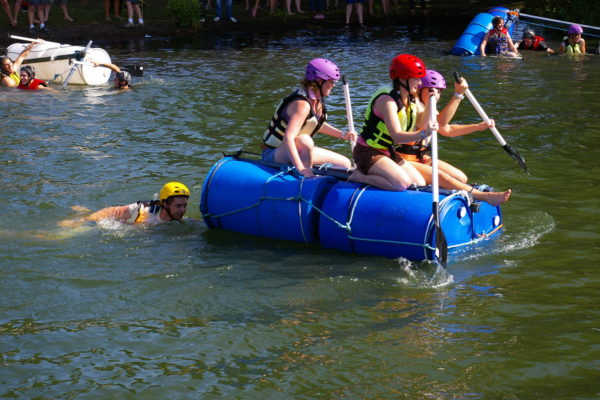 school team building gallery raft building galleryactivities gallery build a raft from equipment provided then race around the course against opposing teams without getting wet